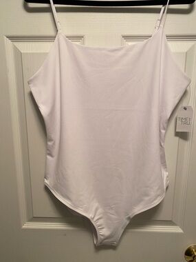 Time and Tru Vivid White Cami Bodysuit…size XL (16-18)